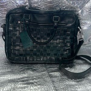 All leather laptop bag